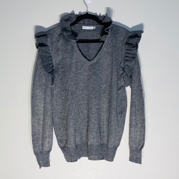 ARK & Co.**Gray Ruffled Sweater**Small - Picture 2 of 5